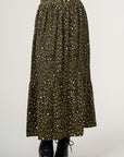 The Heidi Pleated Leopard Midi Skirt