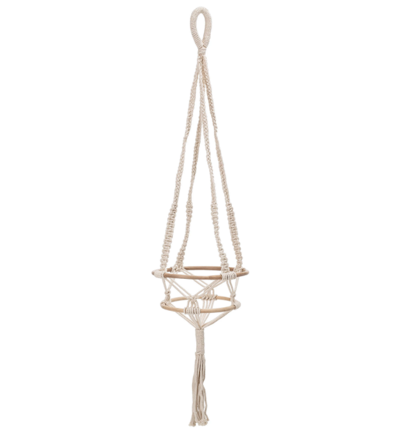 plant hanger rings Macrame Plant Hanger with Bamboo Rings – Thread + Seed