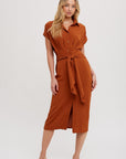 The Rachel Button Down Midi Dress