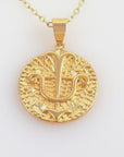 The Zodiac Engraved Coin Necklace