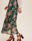 The Shania Floral Pleated Maxi Skirt