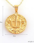 The Zodiac Engraved Coin Necklace