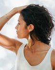 The Sol Beaded Fringe Earrings by Fair + Simple