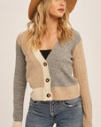 The Marley Colorblock Crop Cardigan