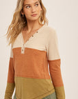 The Zara Colorblock Henley Top