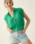 The Thea Collared Crop Top