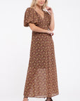 The Thea Floral Puff Sleeve Maxi Dress