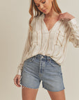 The Hallie Stripe Button Down Top