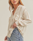The Hallie Stripe Button Down Top