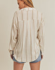 The Hallie Stripe Button Down Top