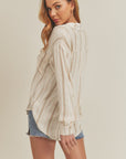 The Hallie Stripe Button Down Top