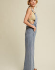 The Mateo Wide Leg Denim Overall