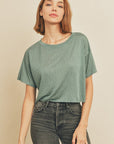 The Sierra Cropped Raw Hem Tee