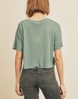 The Sierra Cropped Raw Hem Tee
