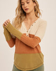 The Zara Colorblock Henley Top