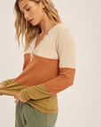 The Zara Colorblock Henley Top