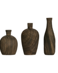 Black Charred Paulownia Wood Vase