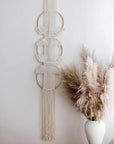 Hand-Woven Rattan Ring Wall Hanging - Cream