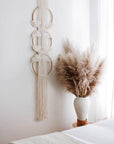Hand-Woven Rattan Ring Wall Hanging - Cream