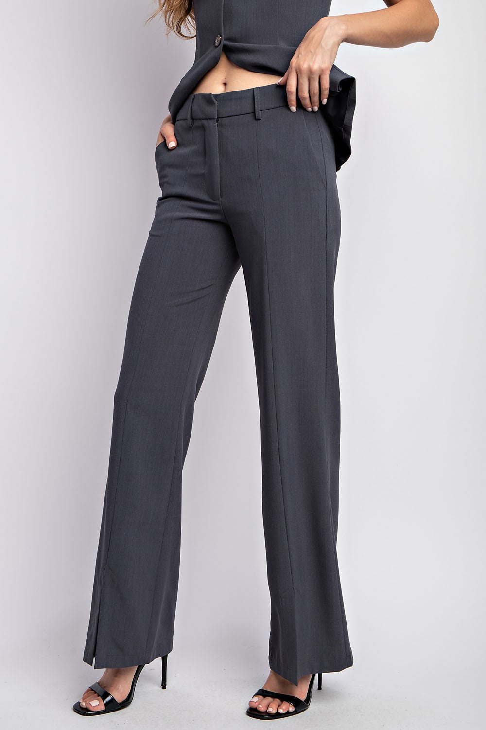 The Stasi Tailored Top + Flare Pants Set - Sold Separately