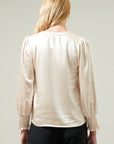 The Henley Satin Blouse