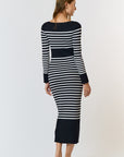 The Mindy Striped Boatneck Dress