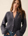 The Cara Rib-Knit Cardigan Sweater