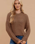 The Stori Mocha Chunky Sheer Sweater