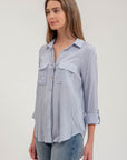 The Nadia Striped Buttondown Top