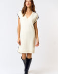 The Salma Contrast Stitch Sweater Dress