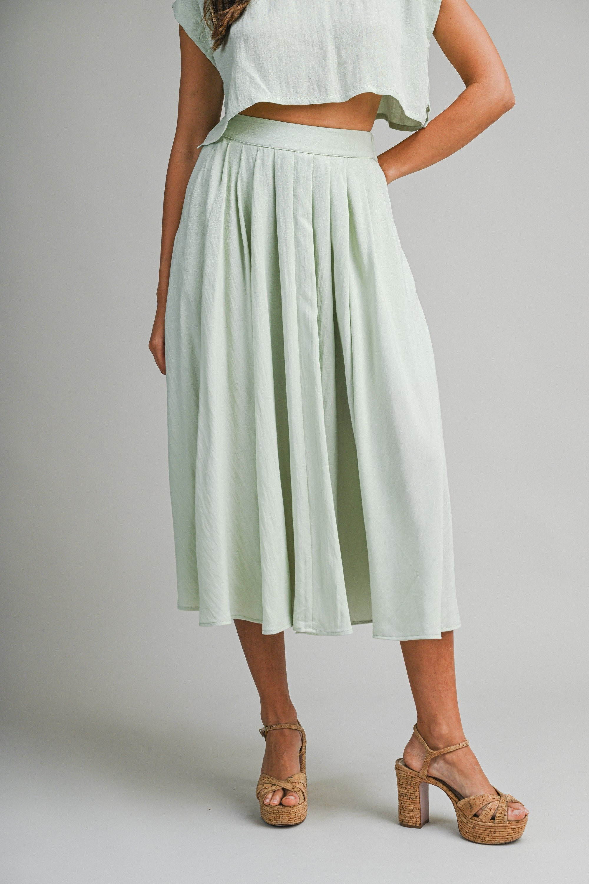 The Santorini Crop Top + Midi Skirt Set- Sold Separately