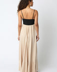 The Delyse Black Colorblock Maxi Dress