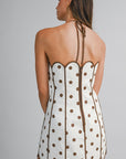 The Coralie Polka Dot Scalloped Mini Dress