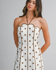 The Coralie Polka Dot Scalloped Mini Dress