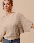 The Kayne Oatmeal Dolman Boatneck Top