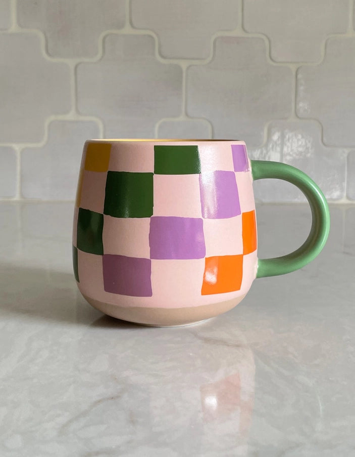 The Rainbow Checks Ceramic Mug