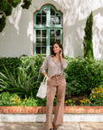 The Quinn Brown Striped Button Up Shirt