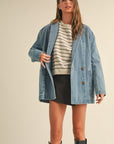 The Alana Denim Oversize Blazer