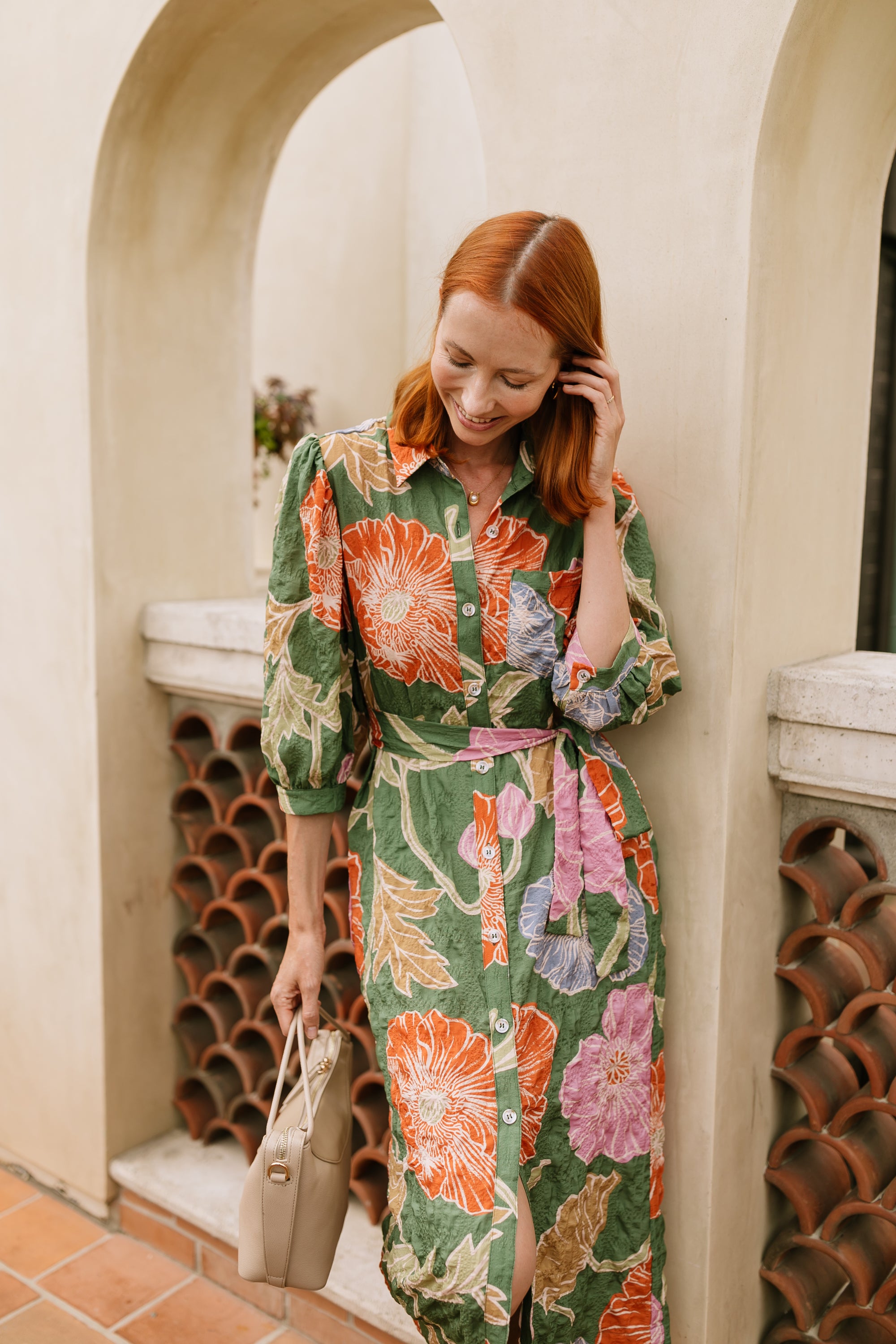 floral midi shirt dress Erdem Ruffled Floral-print Cotton-poplin Midi Shirt Dress - Women - Mint Dresses