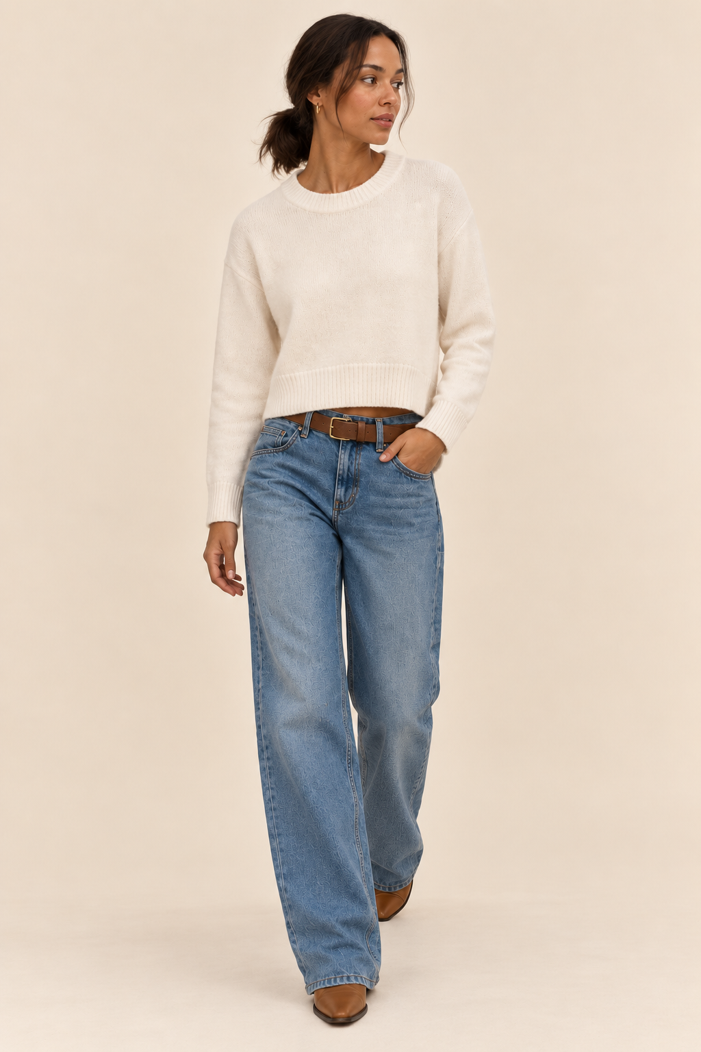 The Drew Ivory Knit Sweater