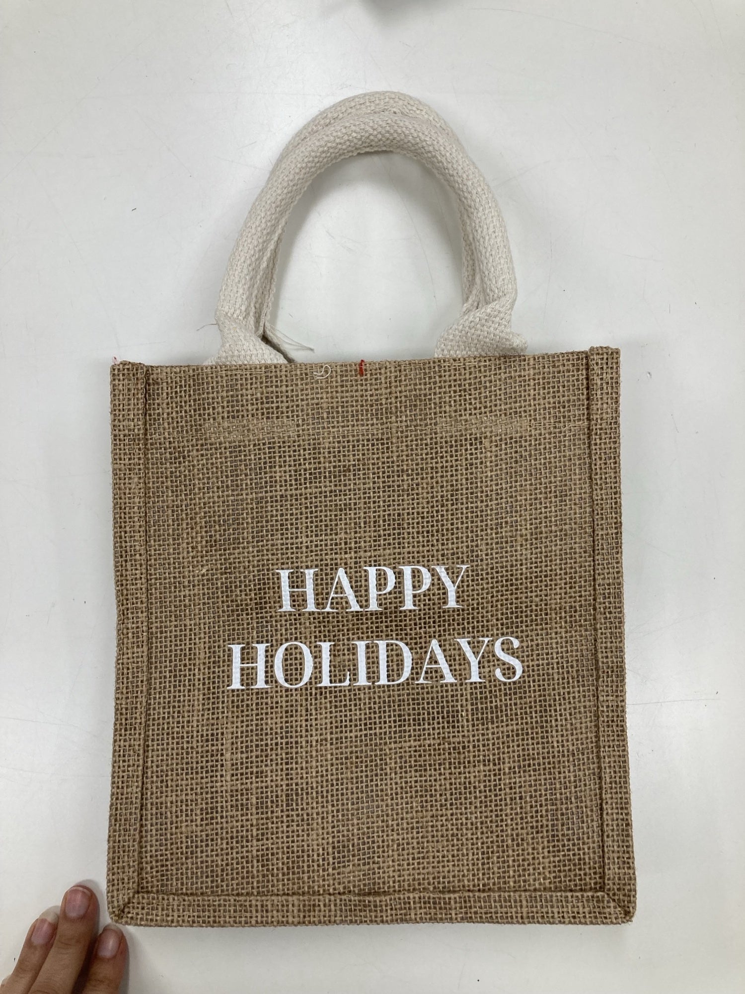 The Happy Holidays Burlap Bag