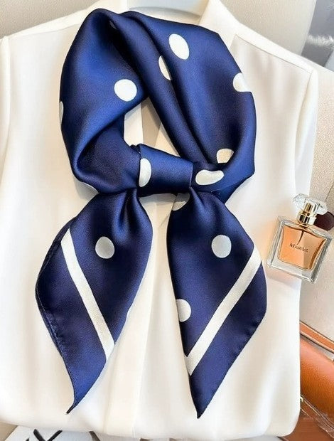 The Abby Polka Dot Satin Scarf