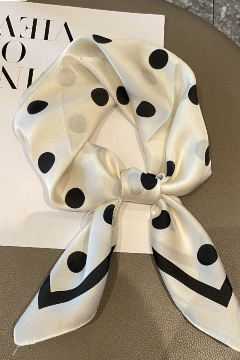 The Abby Polka Dot Satin Scarf