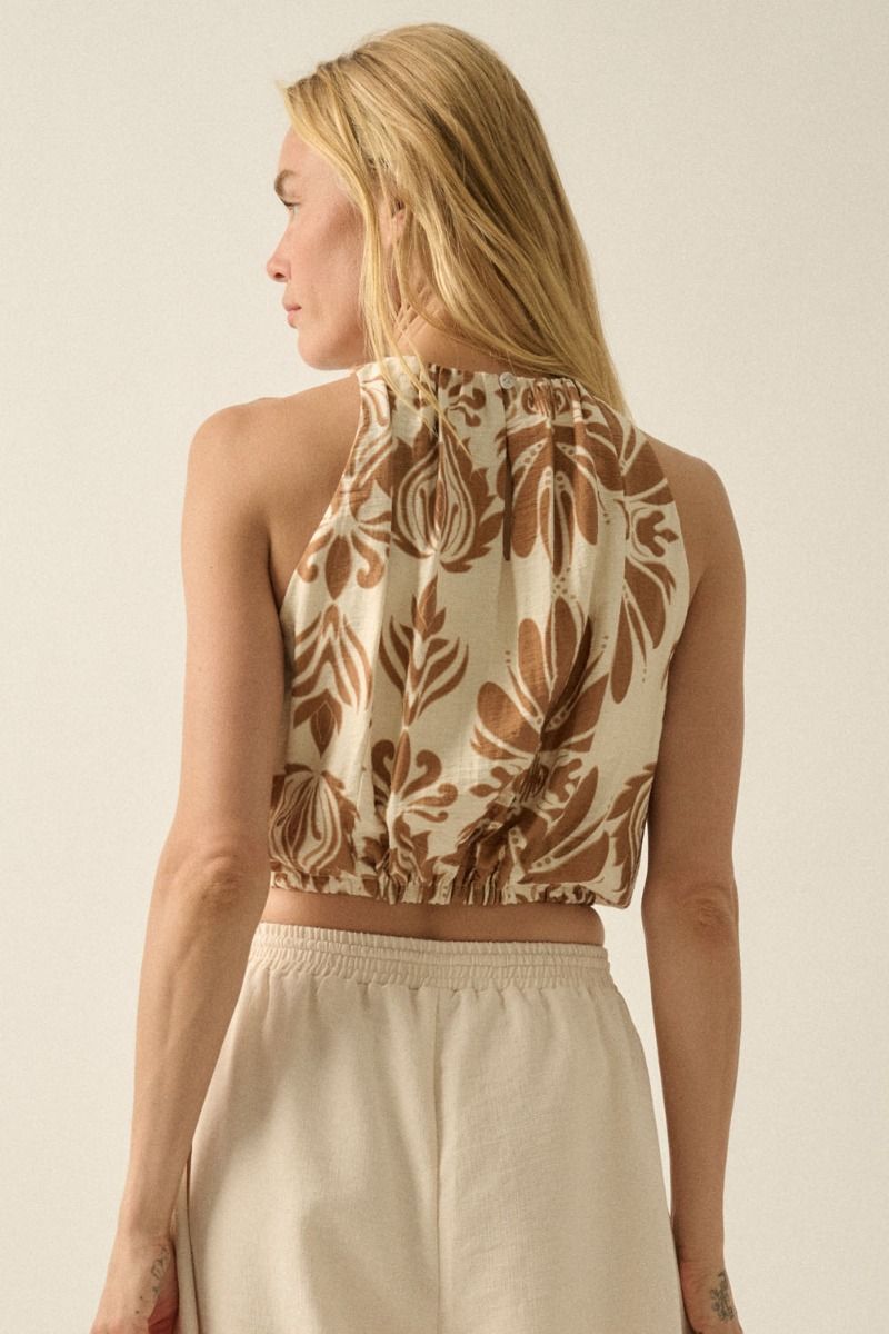 The Adira Floral Halter Top
