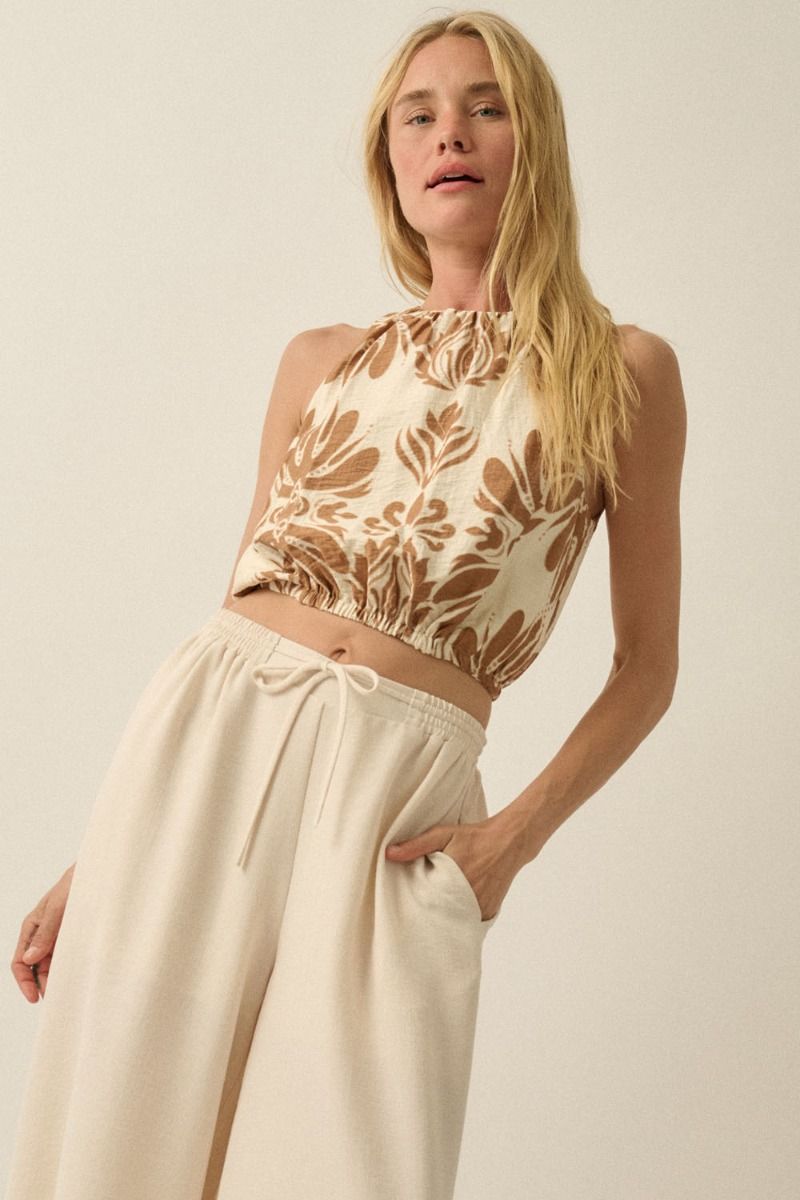 The Adira Floral Halter Top