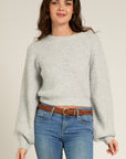 The Aemma Bubble Sleeve Cropped Sweater