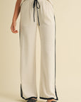 The Alba Linen Contrast Top + Pant Set - Sold Separately
