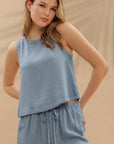 The Alyssa Chambray Top + Pant Set - Sold Separately