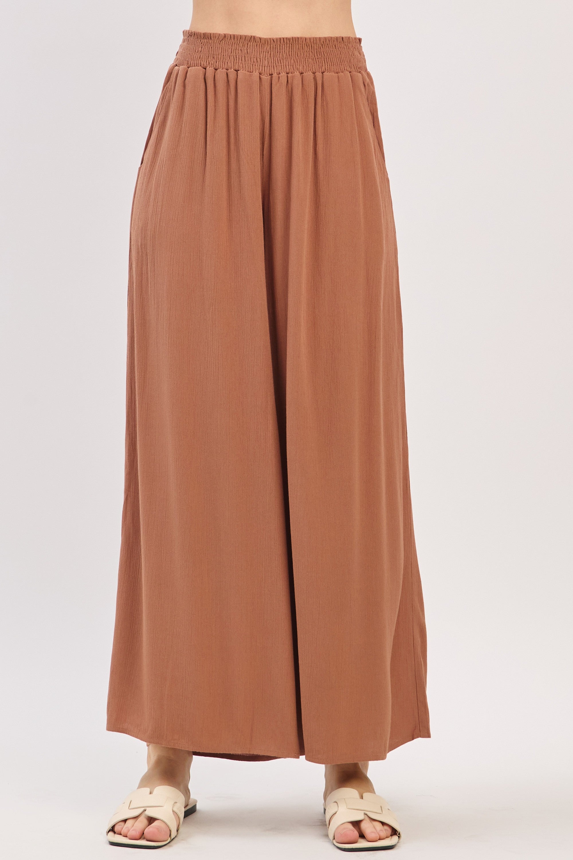 The Amara Nutshell Smocked Pants