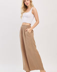The Amara Taupe Smocked Pants